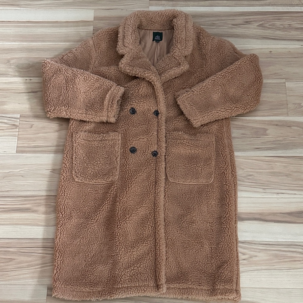 Wild Fable Double-Breasted Tan Teddy Jacket